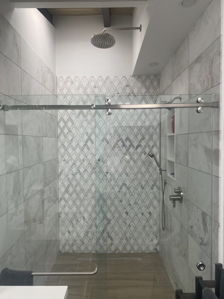 Tile shower install